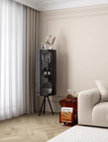 YISILE Acoustic Fluted Acrylic Corner Cabinet | Premium Media & Display Unit