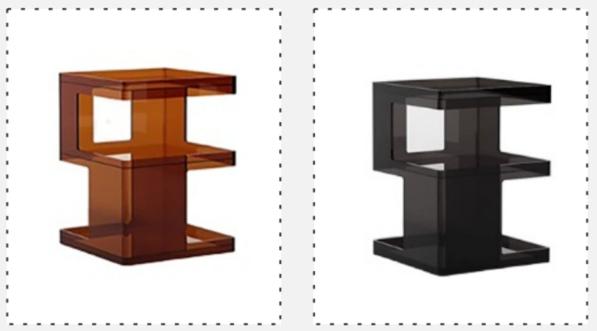 YISILE Bailing C-Shaped Acrylic End Table | Modern Slide-Under Sofa Desk