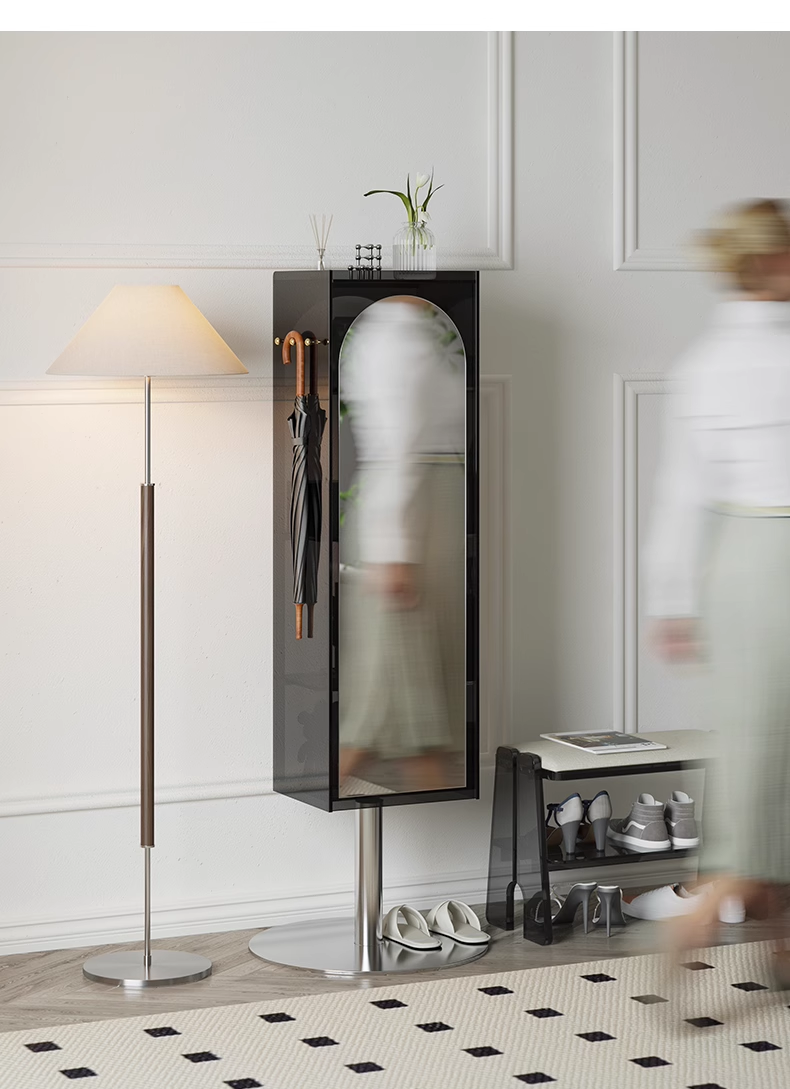 YISILE Beida Luxury Acrylic Rotating Mirror Cabinet | Full Length Spatial Wardrobe