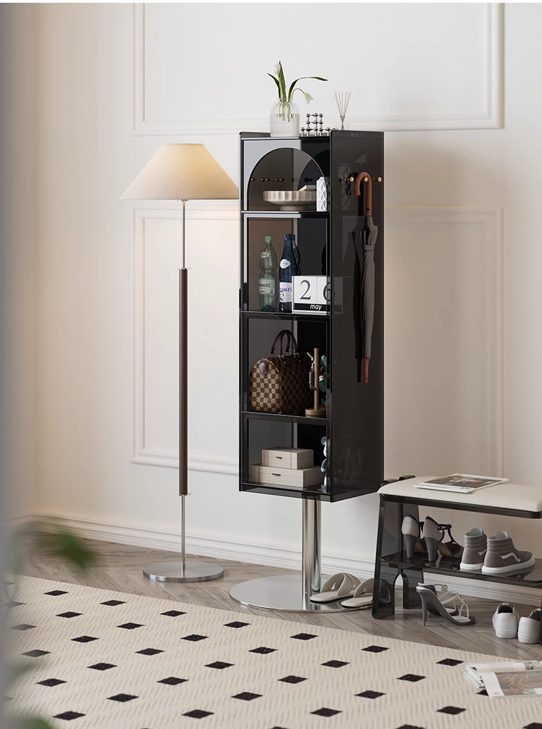 YISILE Beida Luxury Acrylic Rotating Mirror Cabinet | Full Length Spatial Wardrobe