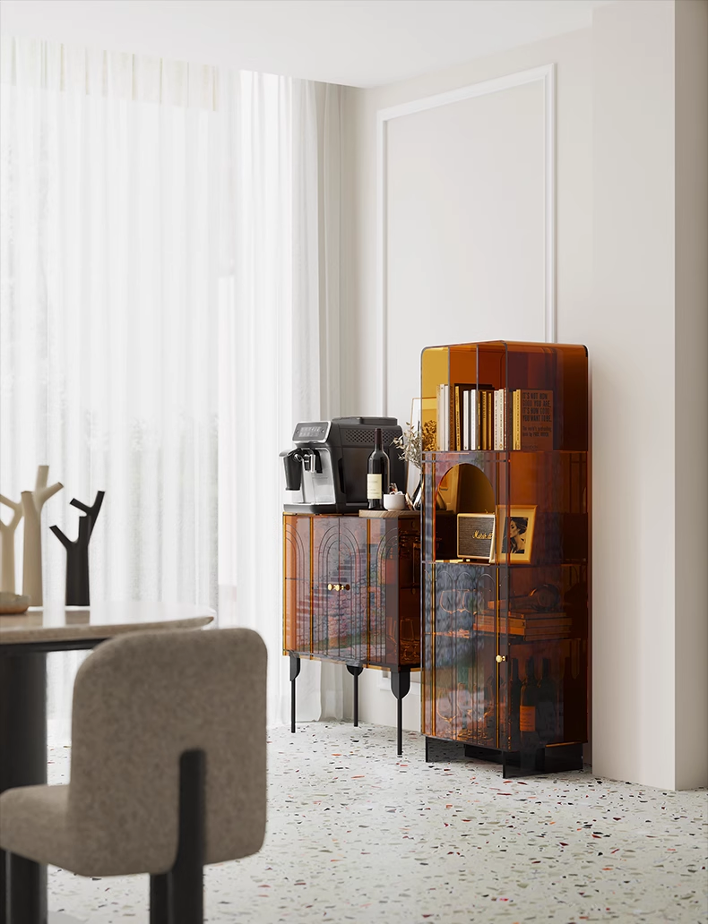 YISILE Berido Multi-Functional Acrylic Bookcase | Geometric Arch Luxury Organizer