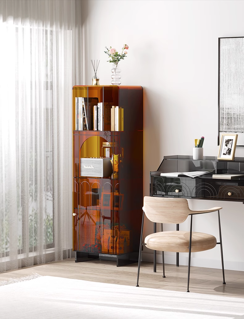 YISILE Berido Multi-Functional Acrylic Bookcase | Geometric Arch Luxury Organizer