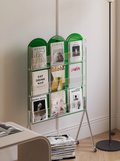 YISILE Biyi Luxury Acrylic Mobile Bookshelf | Matrix Rolling Magazine Cart