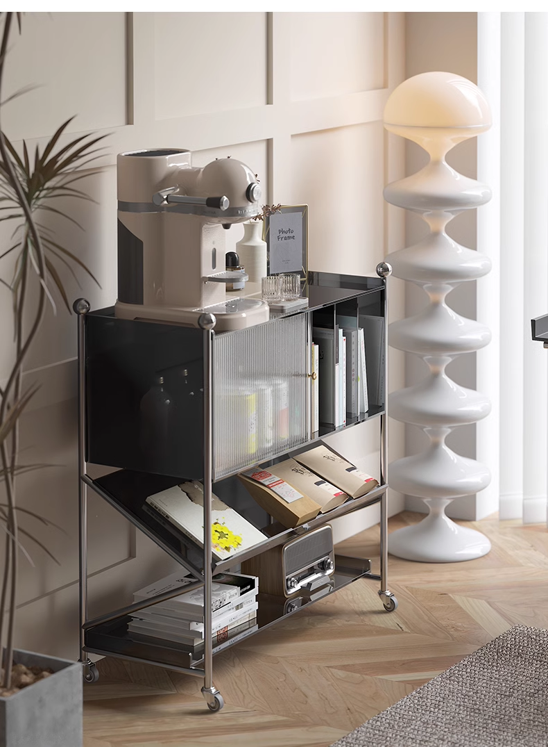 YISILE Blake Luxury Acrylic Sideboard | Accordion Pleated Buffet Console