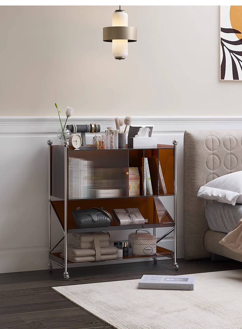 YISILE Blake Luxury Acrylic Sideboard | Accordion Pleated Buffet Console