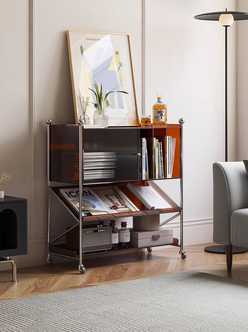 YISILE Blake Luxury Acrylic Sideboard | Accordion Pleated Buffet Console