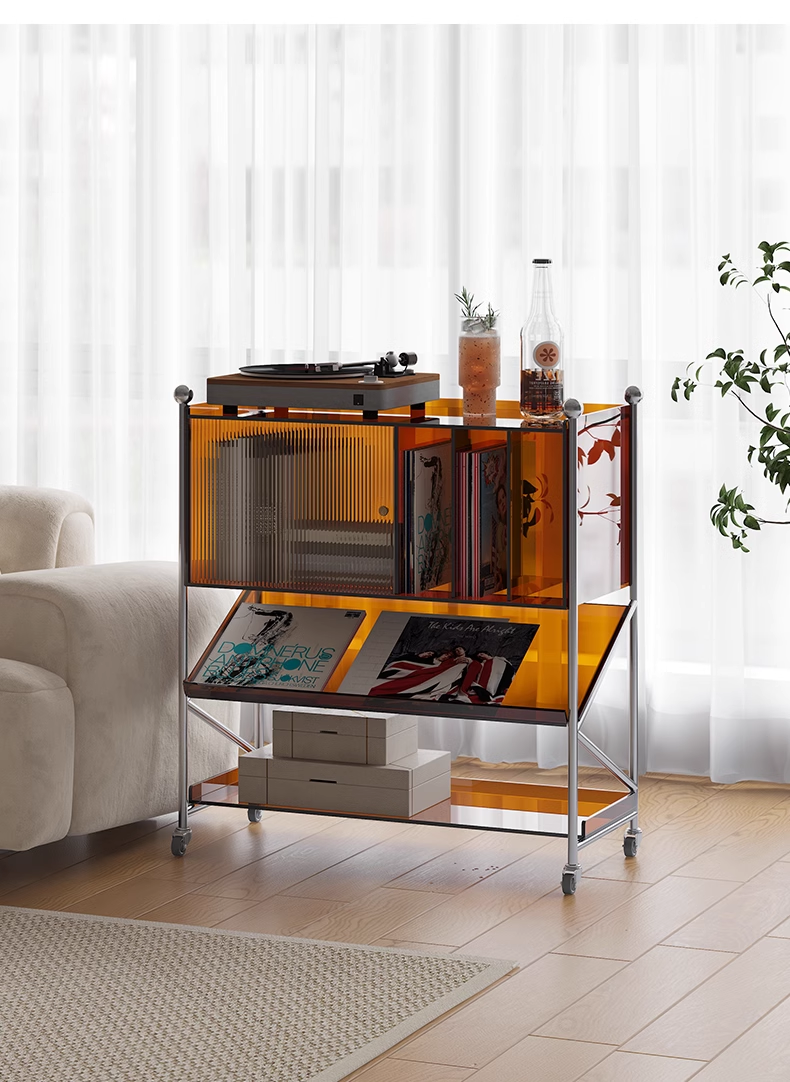 YISILE Blake Luxury Acrylic Sideboard | Accordion Pleated Buffet Console
