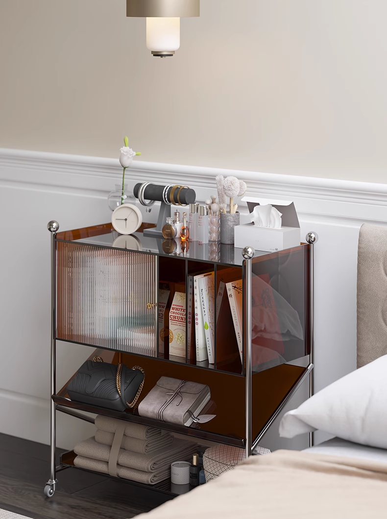 YISILE Blake Luxury Acrylic Sideboard | Accordion Pleated Buffet Console