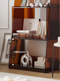 YISILE Boolean Geometric Acrylic Bookshelf | Modernist Floating Display Grid