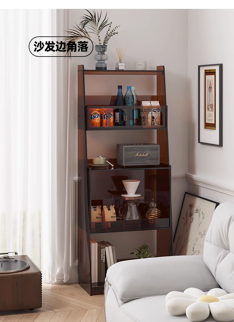YISILE Boolean Geometric Acrylic Bookshelf | Modernist Floating Display Grid