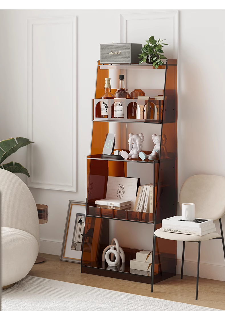 YISILE Boolean Geometric Acrylic Bookshelf | Modernist Floating Display Grid