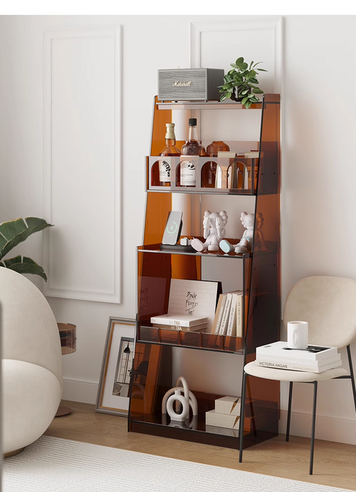 YISILE Boolean Geometric Acrylic Bookshelf | Modernist Floating Display Grid