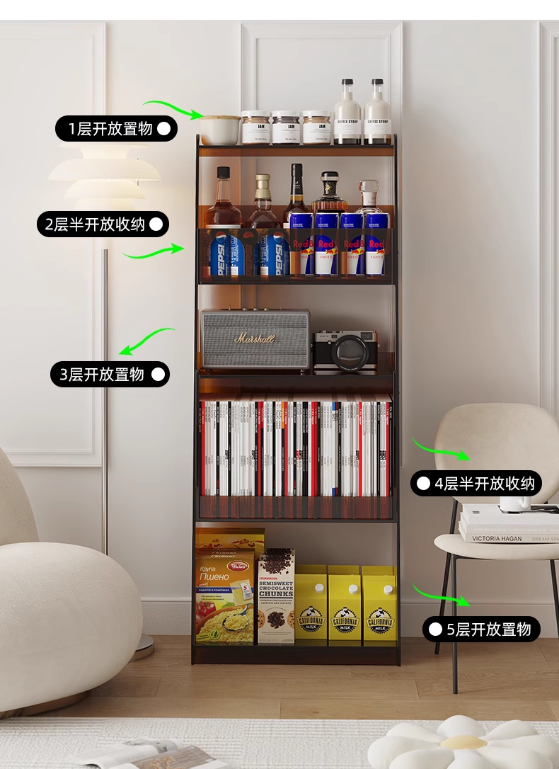 YISILE Boolean Geometric Acrylic Bookshelf | Modernist Floating Display Grid
