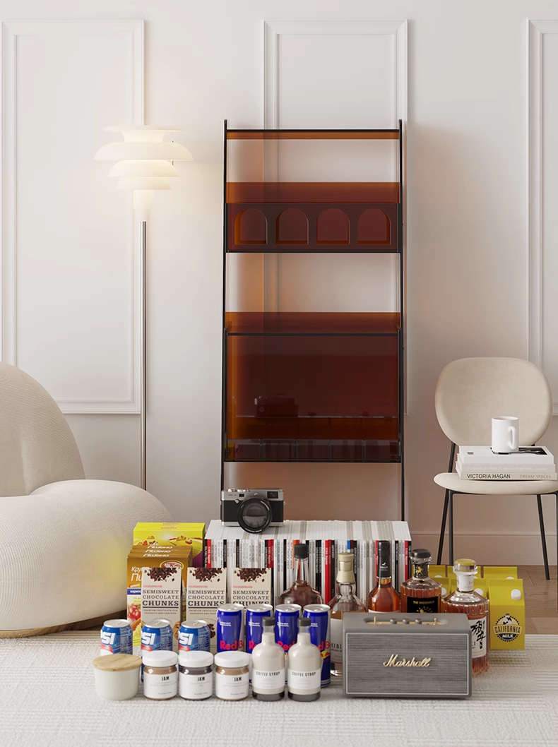 YISILE Boolean Geometric Acrylic Bookshelf | Modernist Floating Display Grid