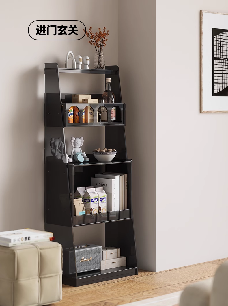 YISILE Boolean Geometric Acrylic Bookshelf | Modernist Floating Display Grid
