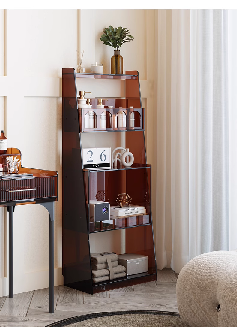 YISILE Boolean Geometric Acrylic Bookshelf | Modernist Floating Display Grid