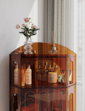 YISILE Casa Curved Acrylic Corner Cabinet | 420mm Precision Storage Unit
