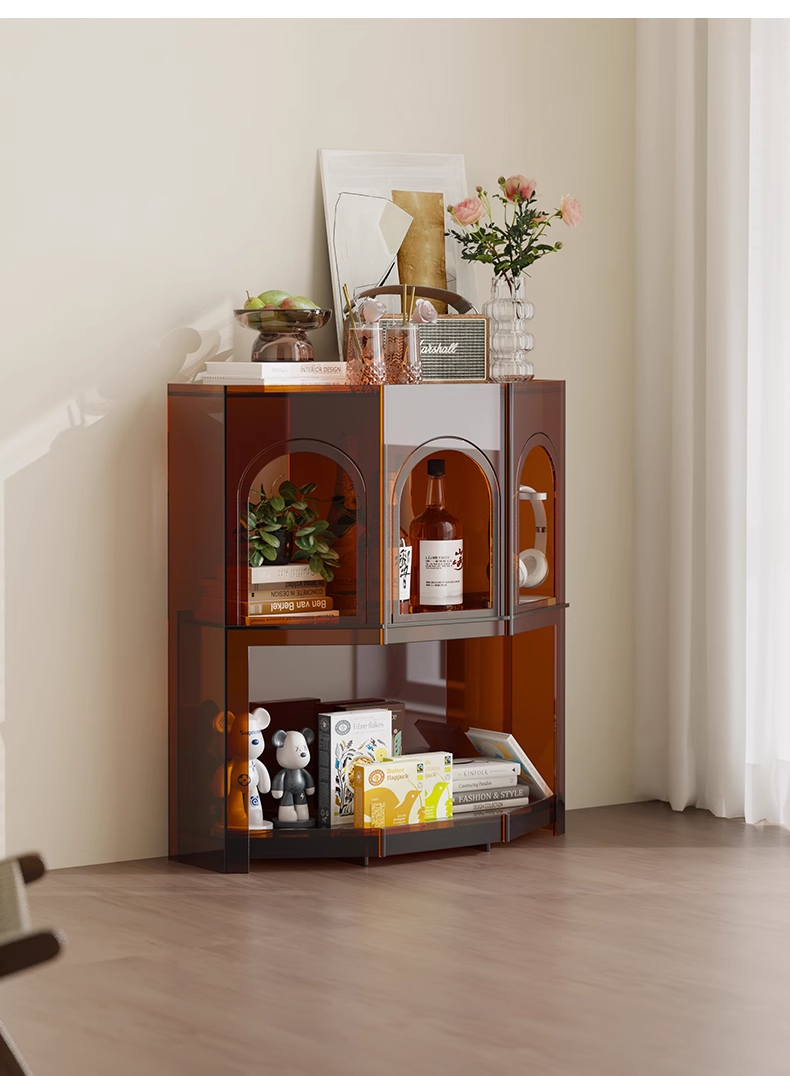 YISILE Cena Gate Luxury Acrylic Cabinet | Romantic French Archway Console