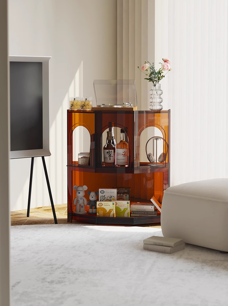 YISILE Cena Gate Luxury Acrylic Cabinet | Romantic French Archway Console