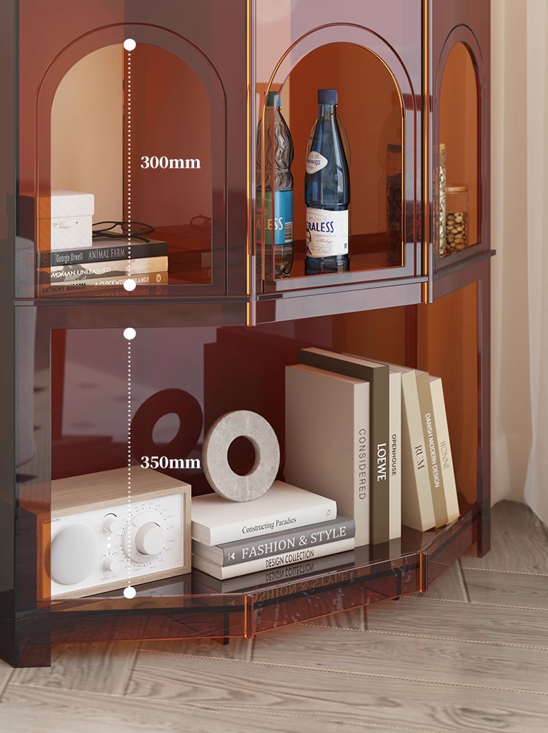 YISILE Cena Gate Luxury Acrylic Cabinet | Romantic French Archway Console