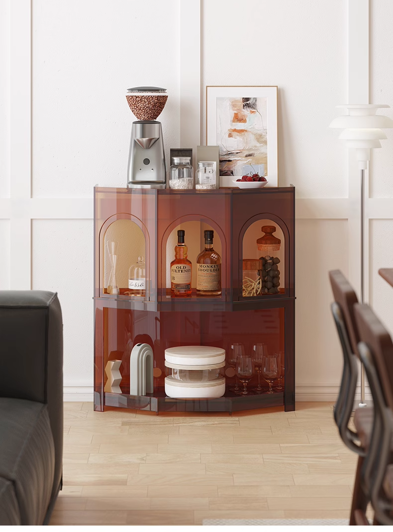 YISILE Cena Gate Luxury Acrylic Cabinet | Romantic French Archway Console