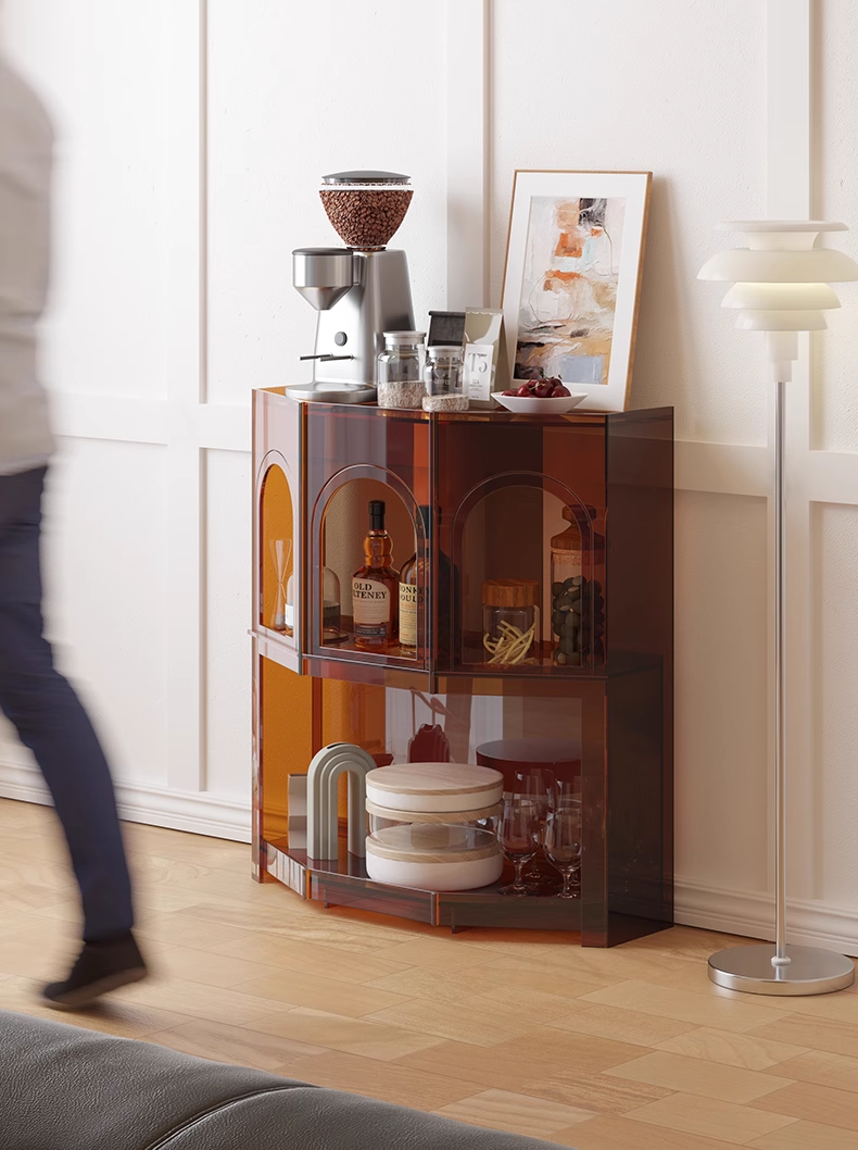 YISILE Cena Gate Luxury Acrylic Cabinet | Romantic French Archway Console