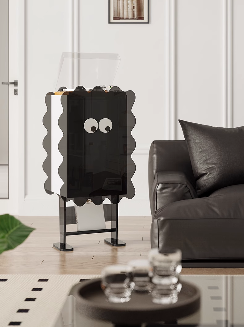 YISILE Cookie Playful Acrylic Side Table | Interactive Magazine & Tablet Desk