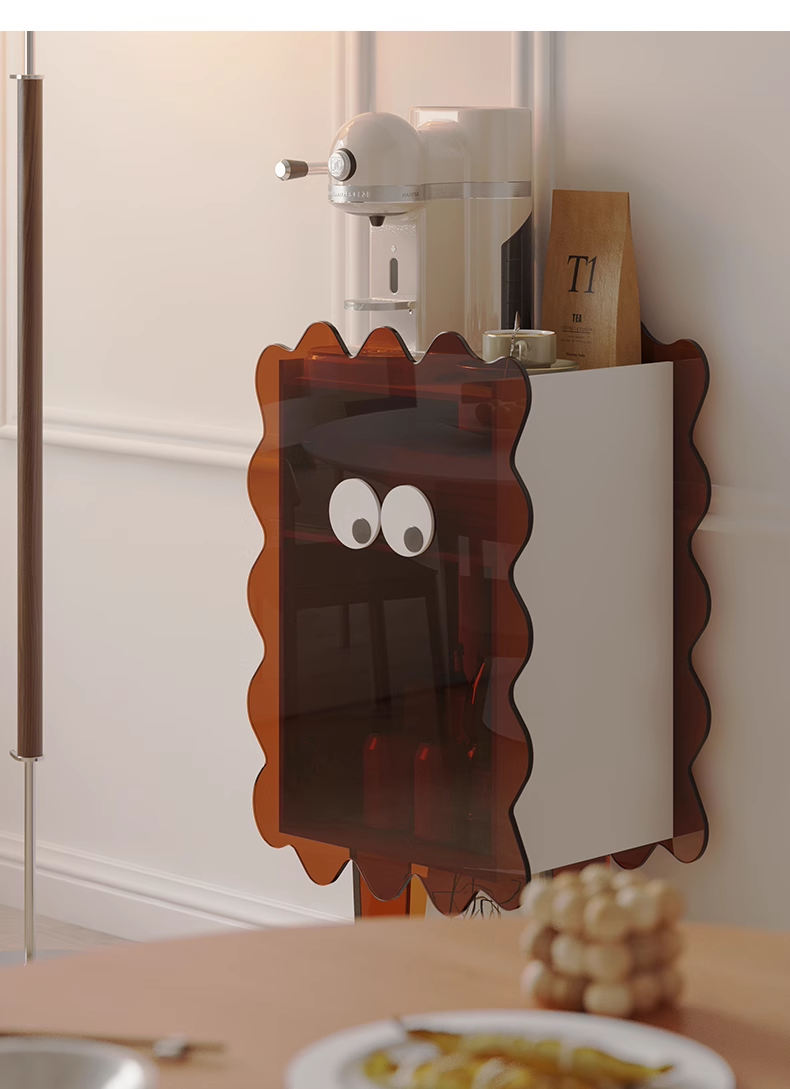 YISILE Cookie Playful Acrylic Side Table | Interactive Magazine & Tablet Desk