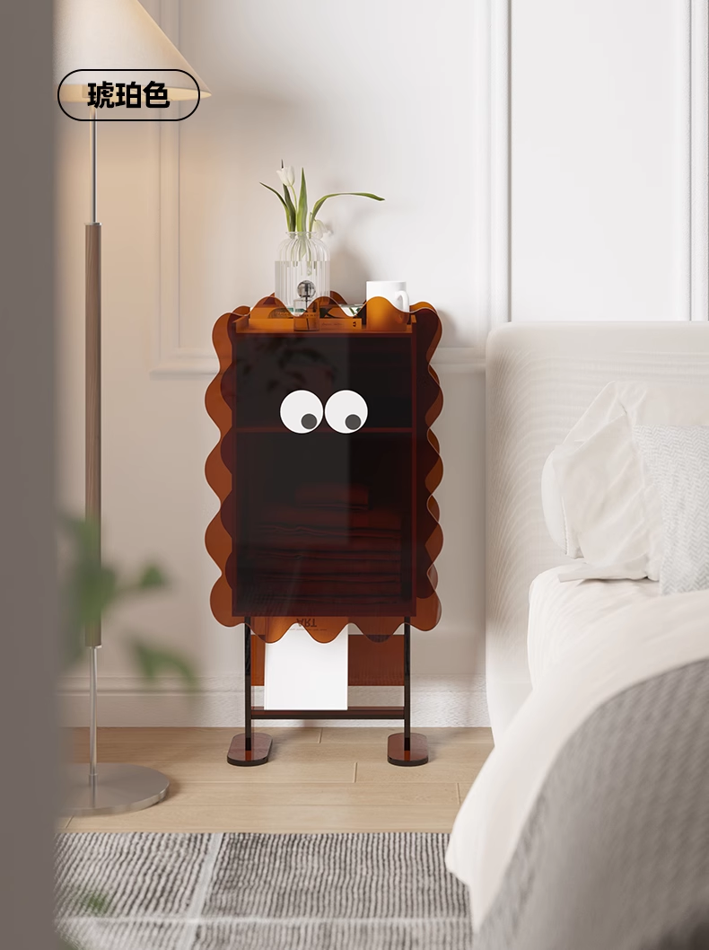 YISILE Cookie Playful Acrylic Side Table | Interactive Magazine & Tablet Desk