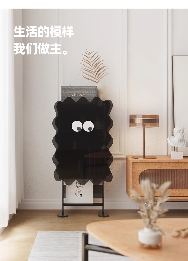 YISILE Cookie Playful Acrylic Side Table | Interactive Magazine & Tablet Desk