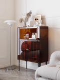 YISILE Evening Breeze Fluted Acrylic Sideboard | Luminous Ribbed Credenza