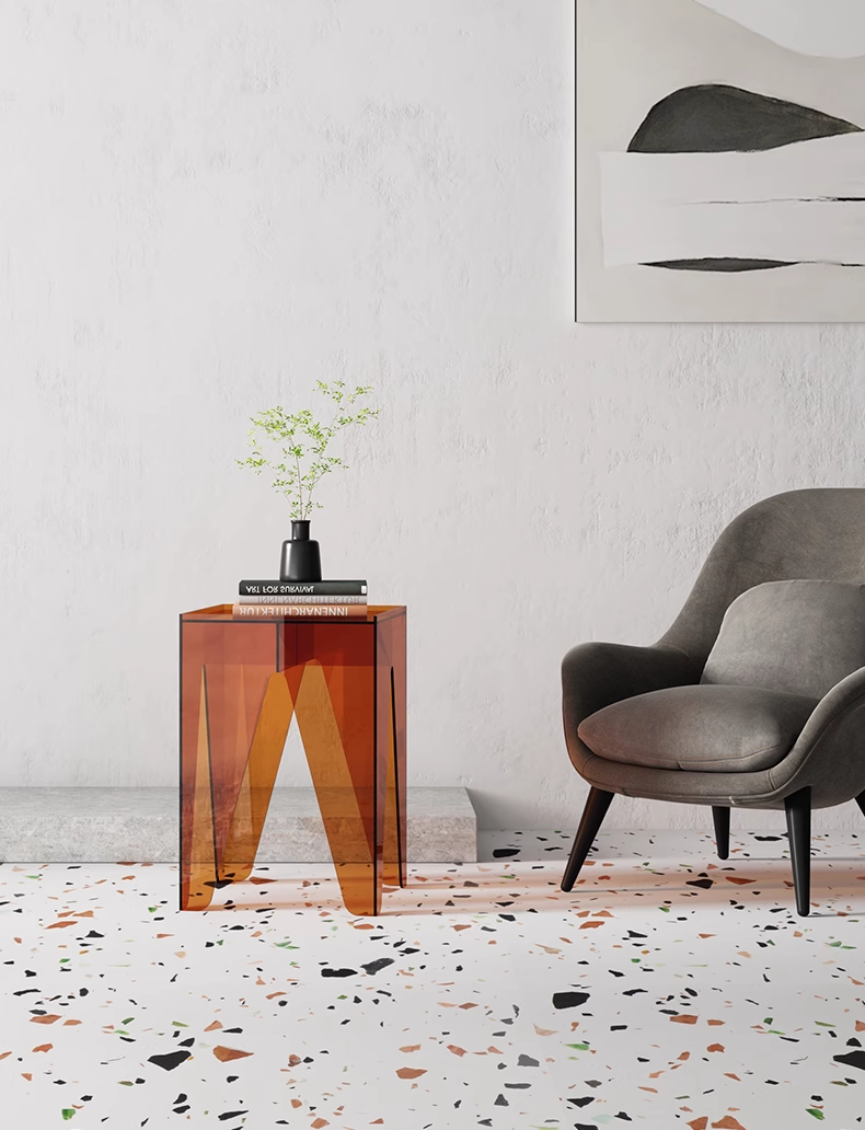 YISILE Four Seasons Luxury Acrylic Side Table | All-Weather Architectural End Table