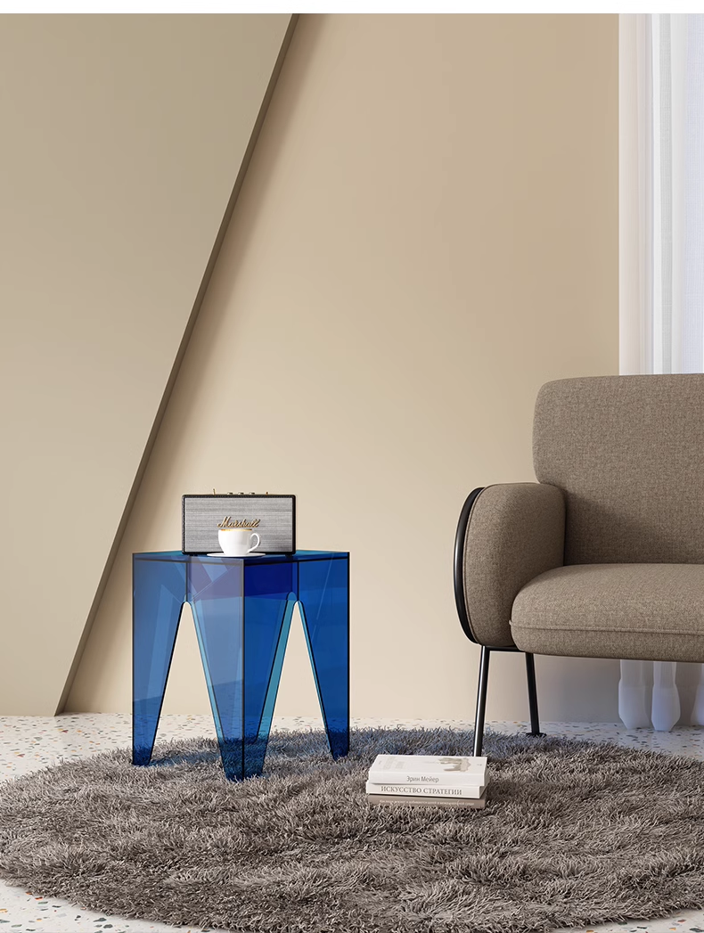 YISILE Four Seasons Luxury Acrylic Side Table | All-Weather Architectural End Table