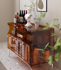 YISILE Green Crow Luxury Acrylic Side Cabinet | Vibrant Multi-Layer Accent Chest