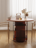 YISILE Half Moon Luxury Acrylic Dining Table | Semi-Circular Conversation Masterpiece