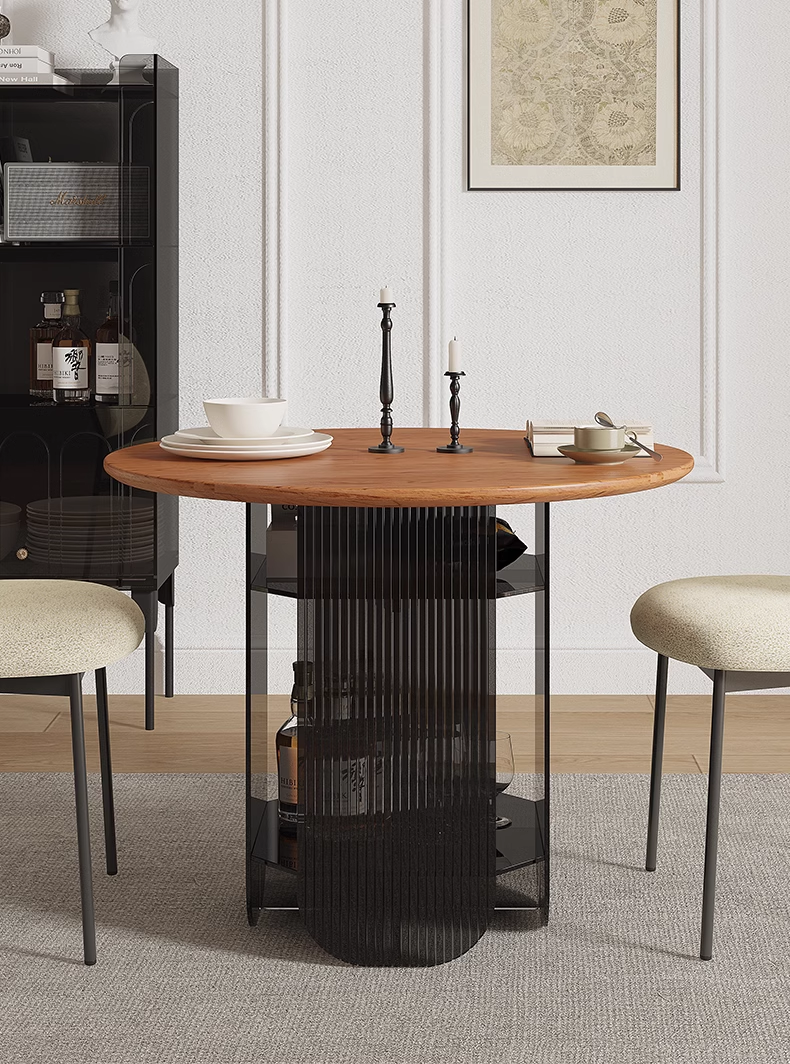 YISILE Half Moon Luxury Acrylic Dining Table | Semi-Circular Conversation Masterpiece