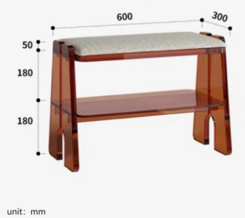 YISILE Ingenious Acrylic Shoe Bench | 18cm Ergonomic Entryway Storage Stool