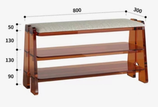 YISILE Ingenious Acrylic Shoe Bench | 18cm Ergonomic Entryway Storage Stool