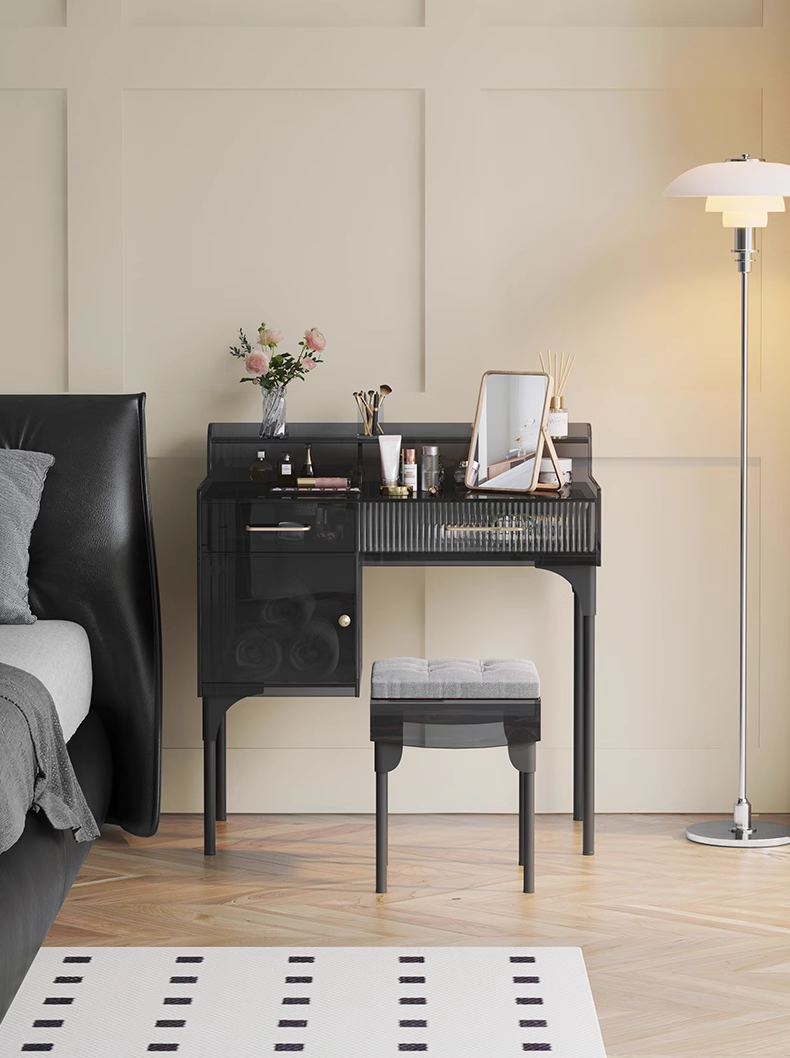 YISILE Loulan Amber Acrylic Vanity Tower | Vertical Space-Saving Beauty Station
