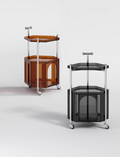 YISILE Monica Luxury Acrylic Cart Side Table | Vintage Hexagonal Rolling Tier