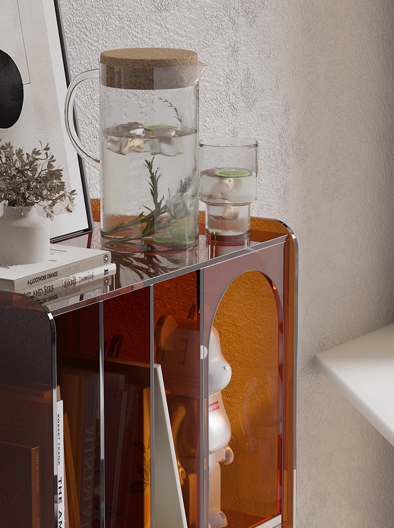 YISILE Narrator Arch Acrylic Book Sideboard | Curated Library Display Cabinet