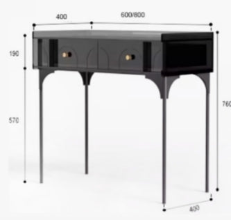 YISILE Peninsula Acrylic Vanity Set | 1m² Piano-Style Makeup Dressing Table