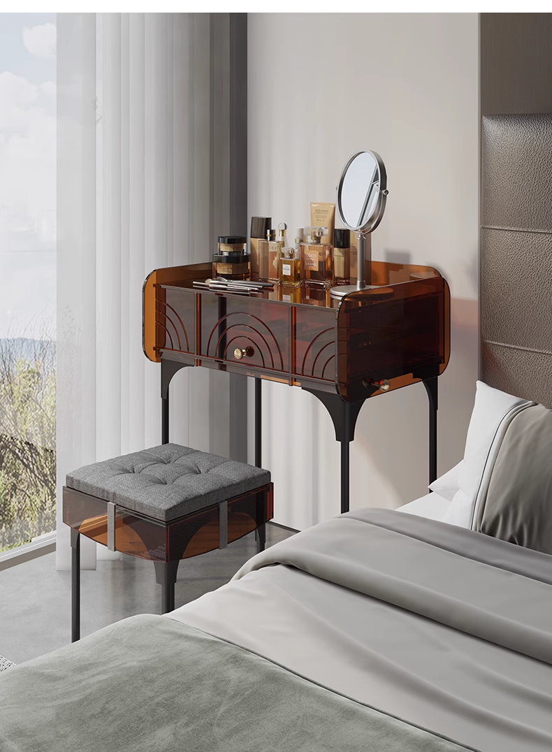 YISILE Petal Multi-Functional Acrylic Vanity | Flower-Inspired Luxury Desk