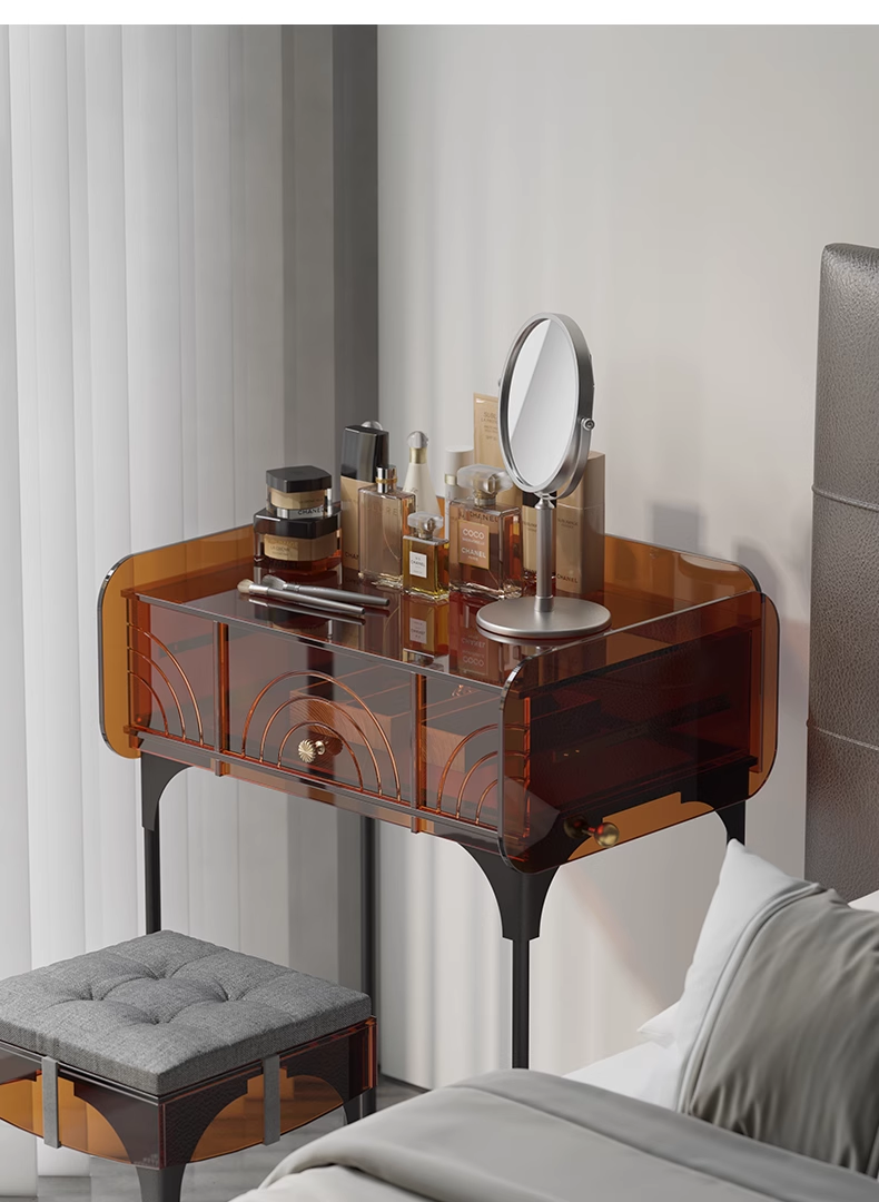 YISILE Petal Multi-Functional Acrylic Vanity | Flower-Inspired Luxury Desk