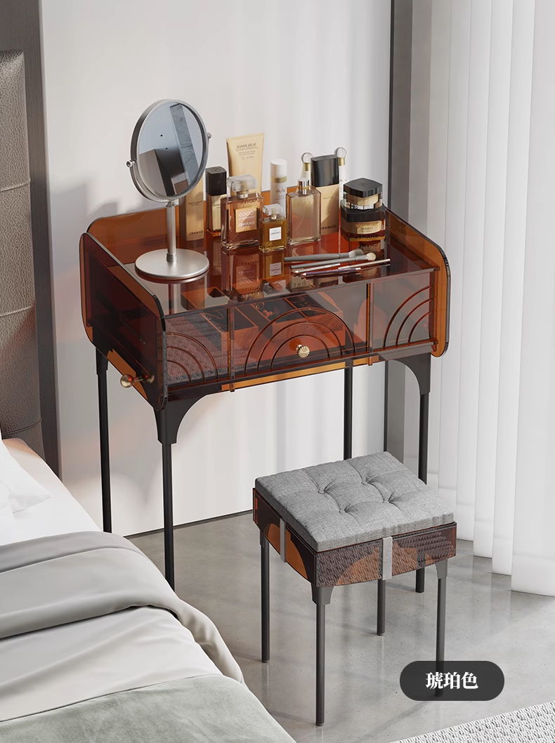 YISILE Petal Multi-Functional Acrylic Vanity | Flower-Inspired Luxury Desk