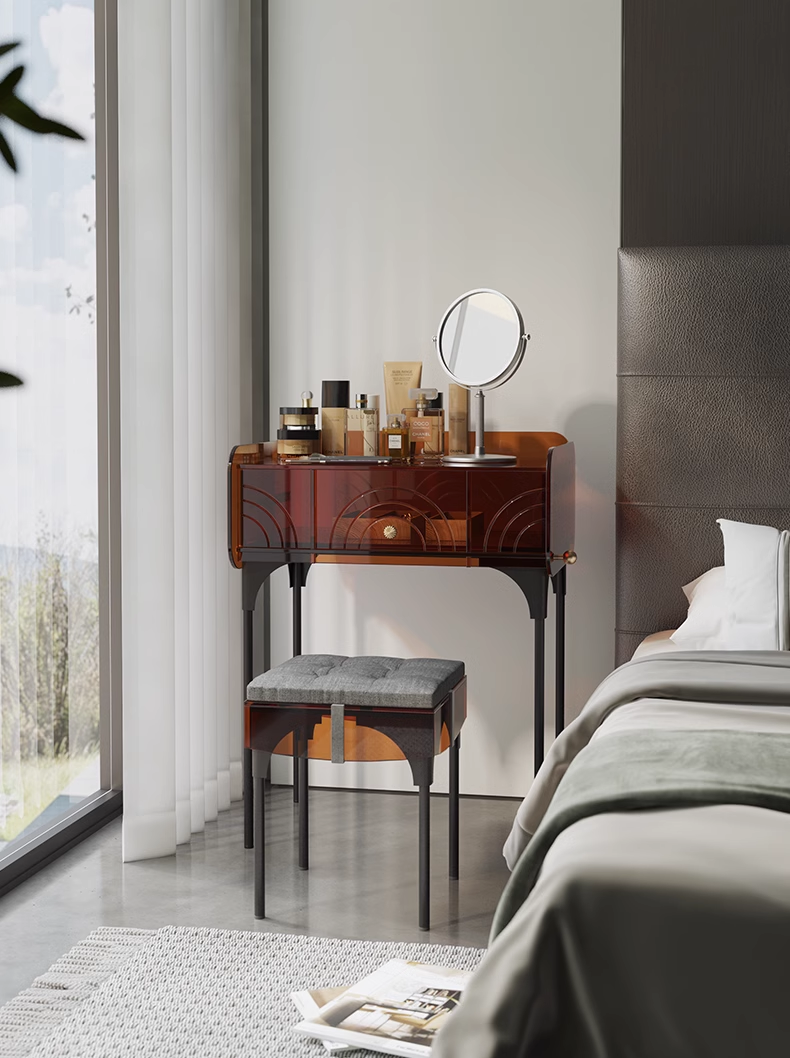 YISILE Petal Multi-Functional Acrylic Vanity | Flower-Inspired Luxury Desk