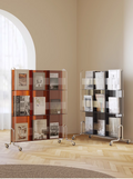 YISILE Plato Freestanding Acrylic Magazine Rack | Minimalist Book Display Stand
