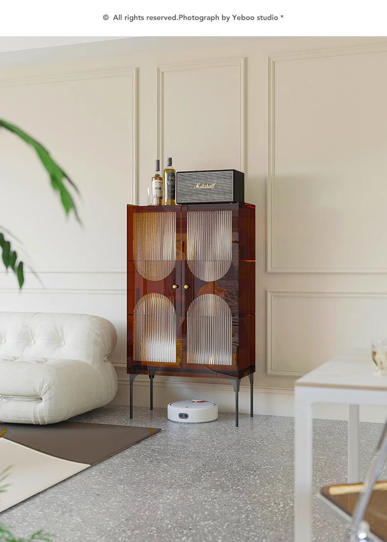 YISILE Premium Acrylic Collector Upright Sideboard | High-Capacity Storage Chest
