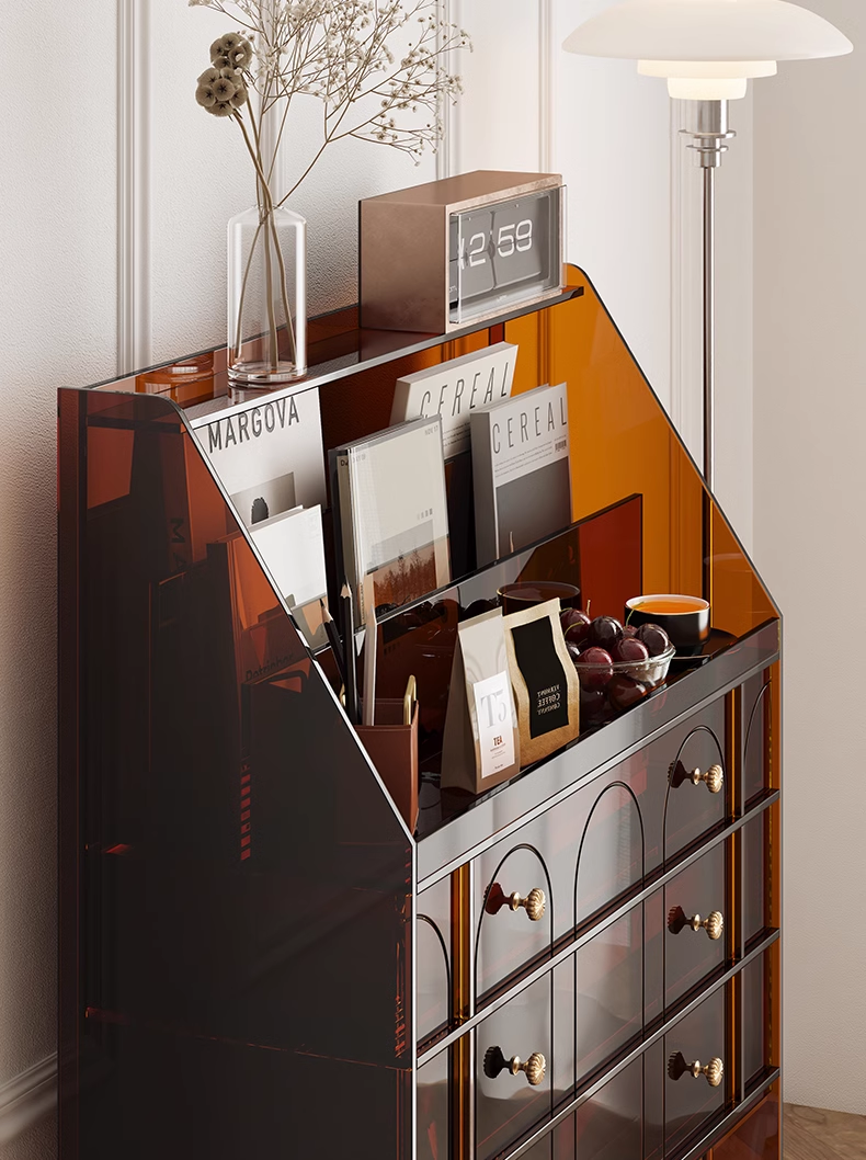 YISILE Princess Room Acrylic Sideboard | 9-Layer Compact Luxury Organizer
