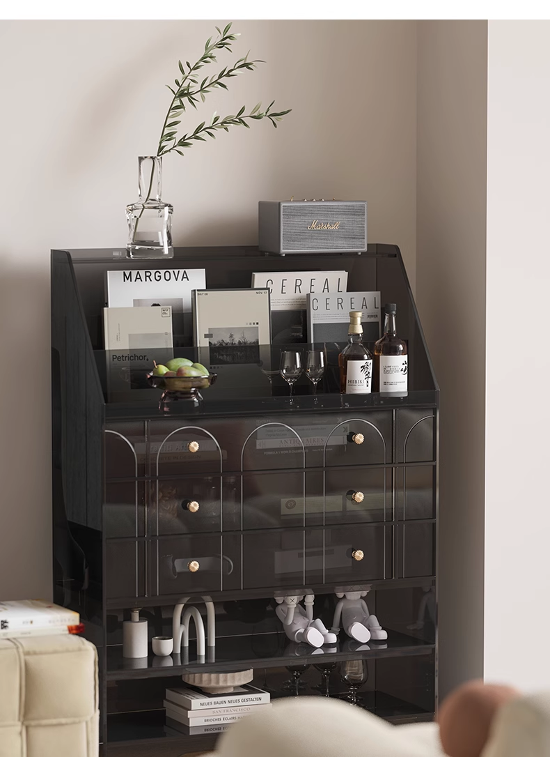 YISILE Princess Room Acrylic Sideboard | 9-Layer Compact Luxury Organizer